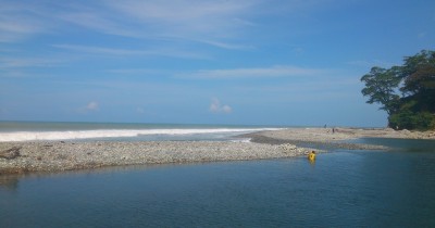 Pantai Muara Kedurang Perpaduan Air Tawar dan Air Asin